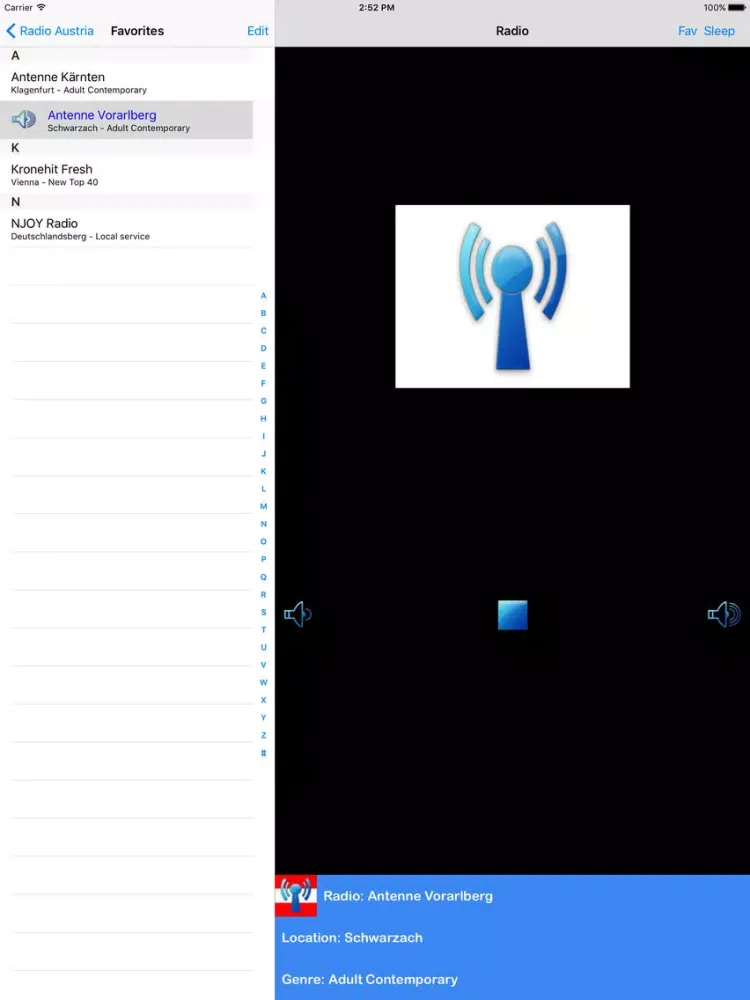 Captures d'écran de Radio Austria iPad 