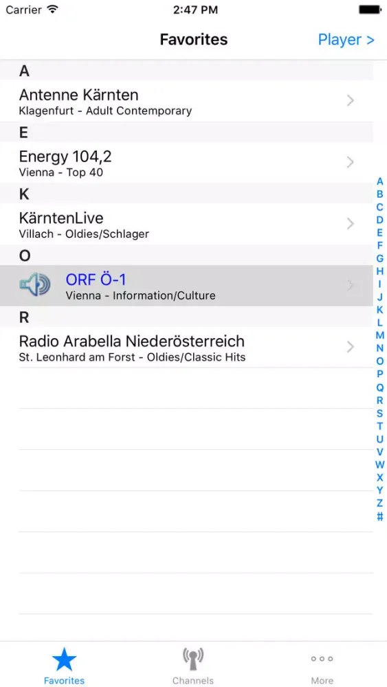 Captures d'écran de Radio Austria