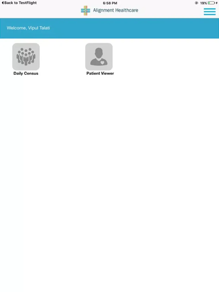 Tangkapan skrin AHC Clinician's Mobile App iPad 