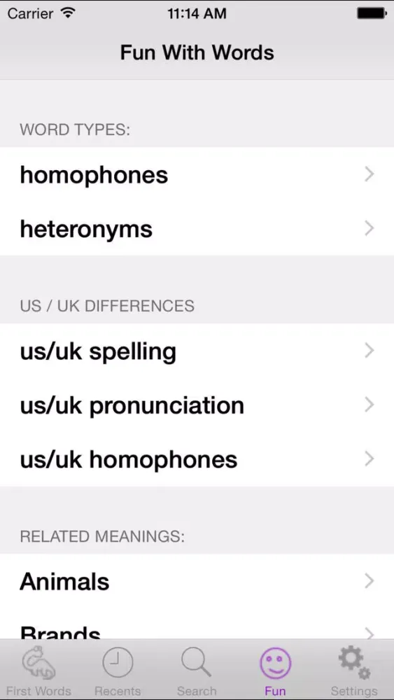 Screenshot di DD's Dictionary A Dyslexic's Dictionary