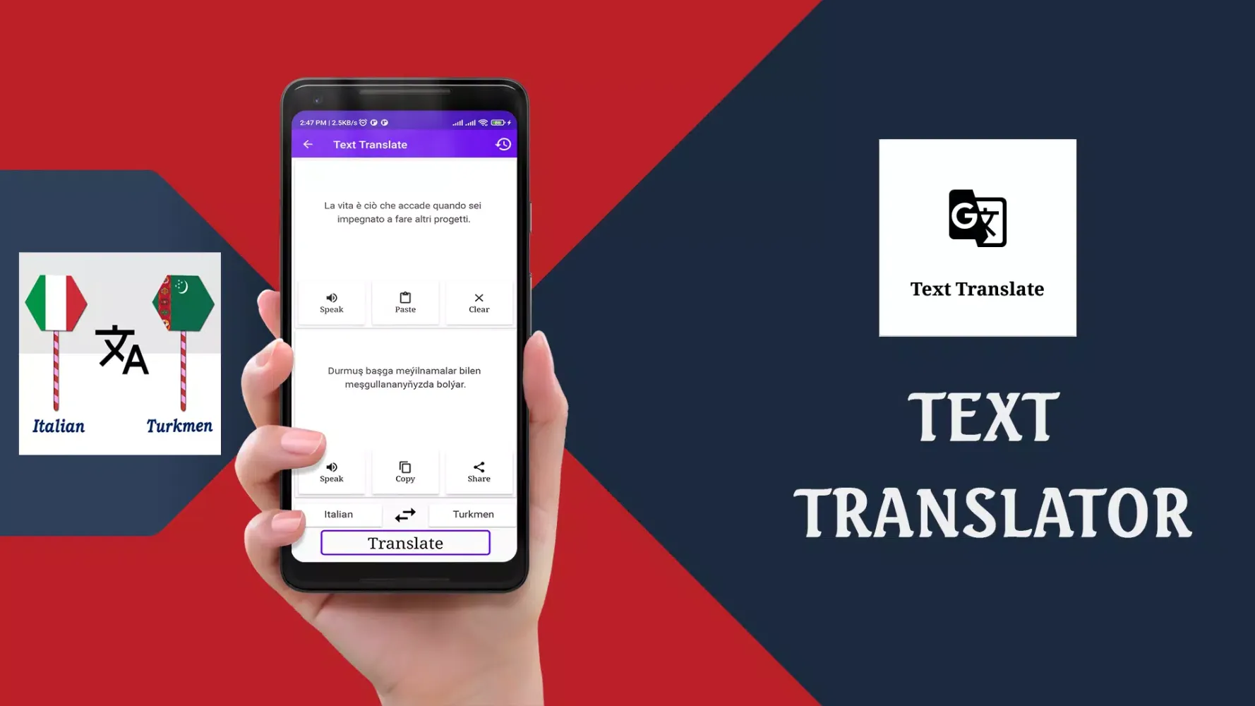 تصاویر Italian To Turkmen Translator