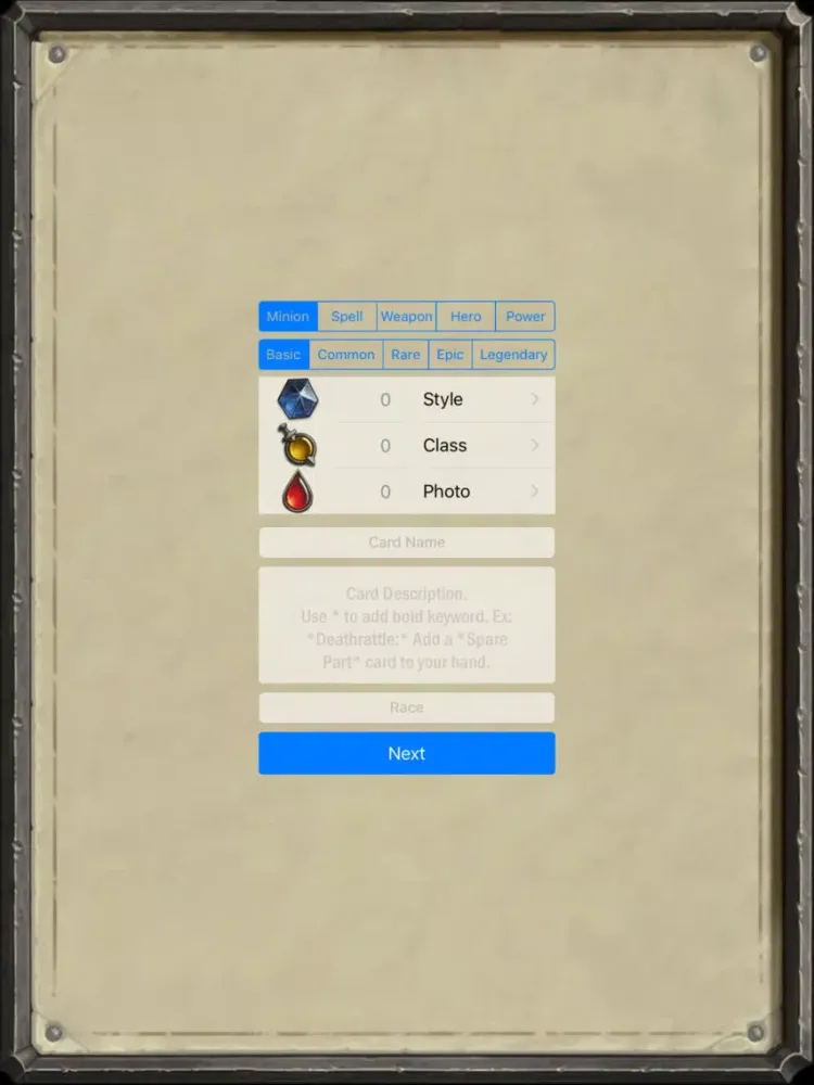 Card Maker for Hearthstone iPad  Ekran Görüntüleri