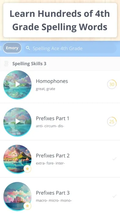 Zrzuty ekranu Spelling Ace 4th Grade