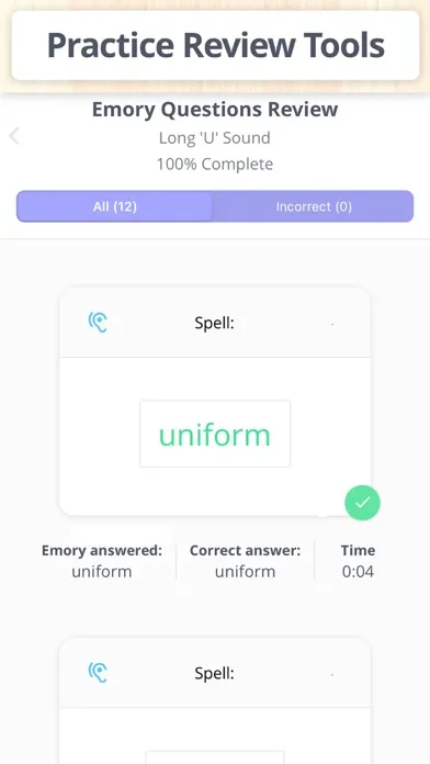 Zrzuty ekranu Spelling Ace 4th Grade