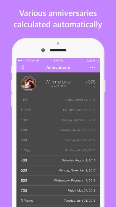 Ảnh chụp màn hình của D-Day+ free (anniversary, widget)