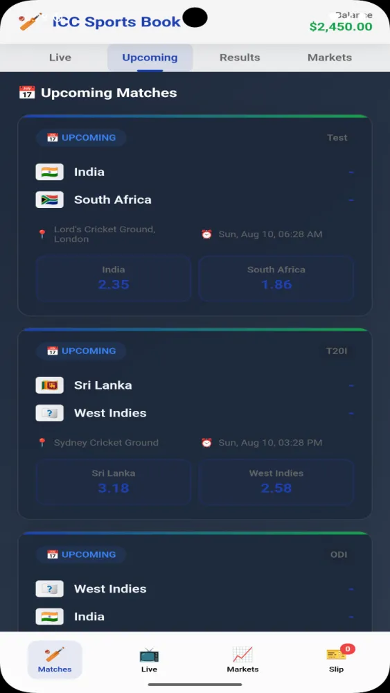 ICC game Screenshots