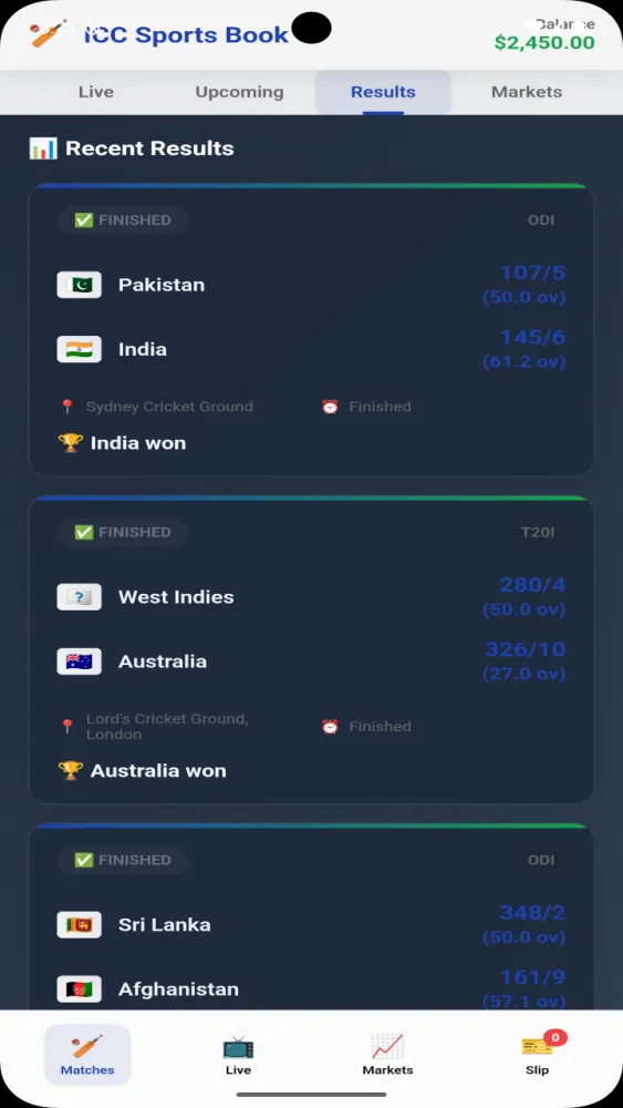 ICC game Screenshots