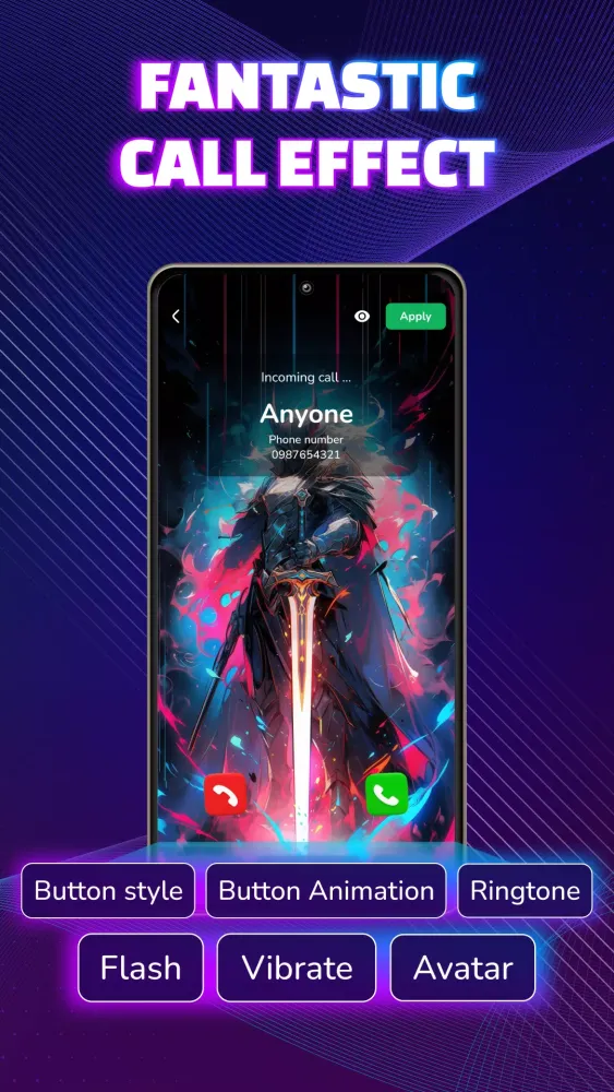 Ảnh chụp màn hình của Color Call Flash - Call Screen