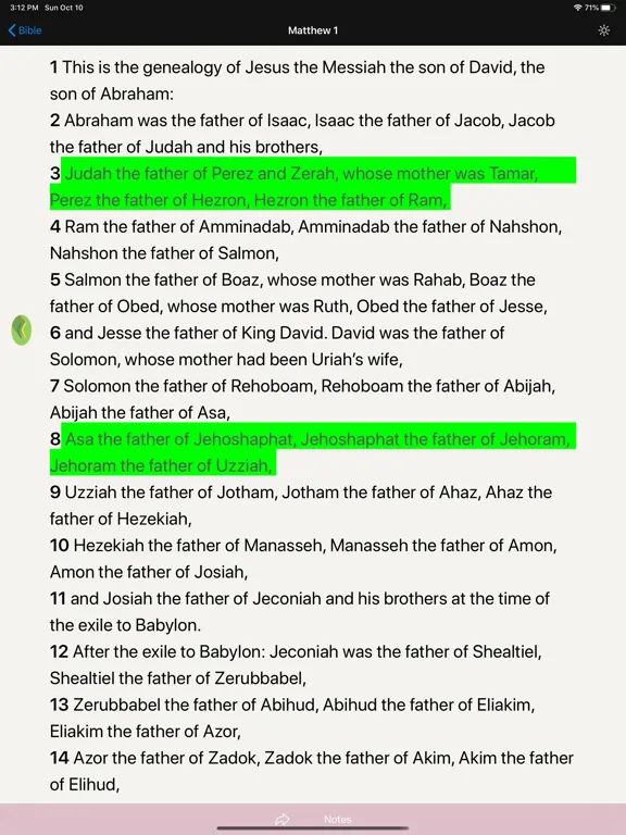 Tangkapan skrin Bible (Message, NIV, NKJV +) iPad 
