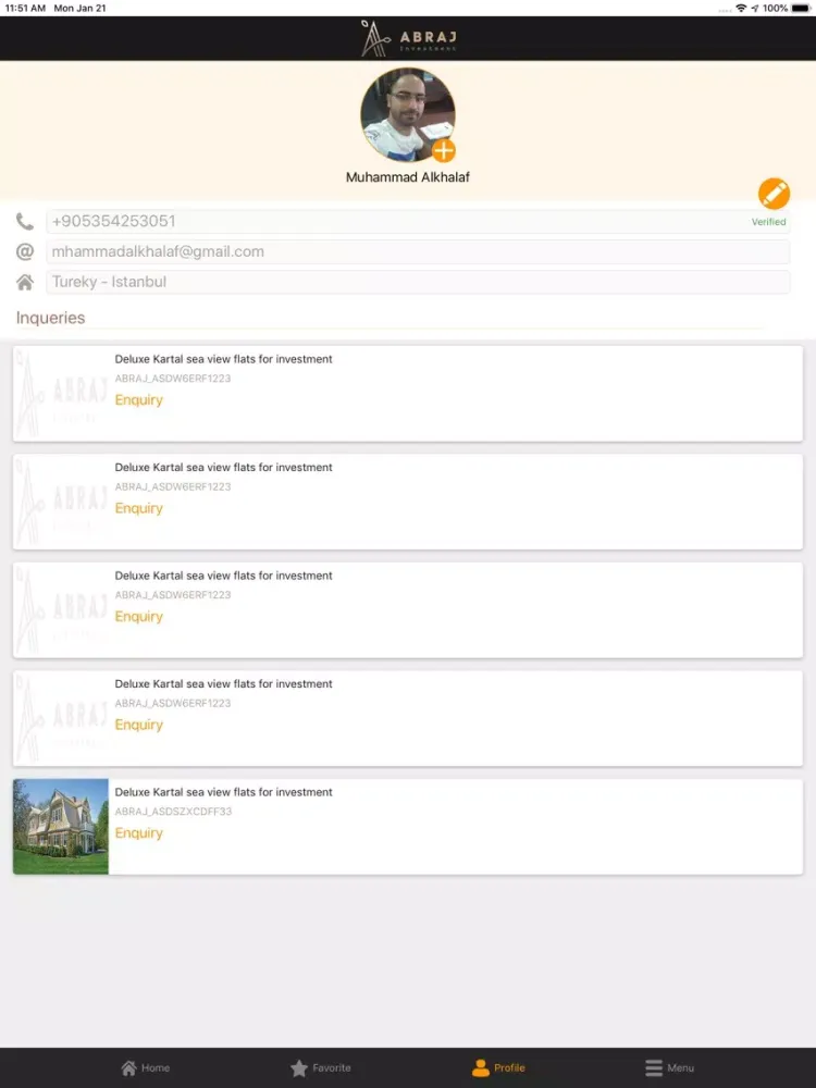 Zrzuty ekranu Abraj Real Estate iPad 
