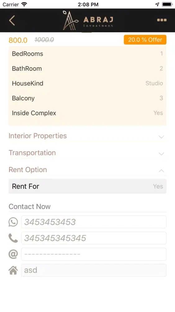 Zrzuty ekranu Abraj Real Estate