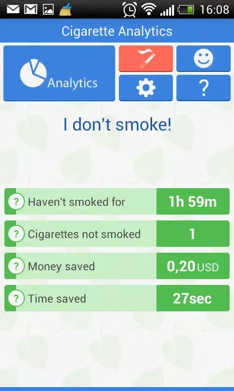 Tangkapan skrin Cigarette Analytics