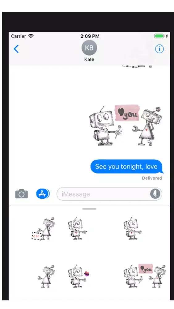 Capturas de pantalla de Lovebot Stickers