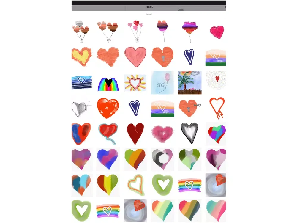 Pencil Drawn Hearts iPad 应用截图