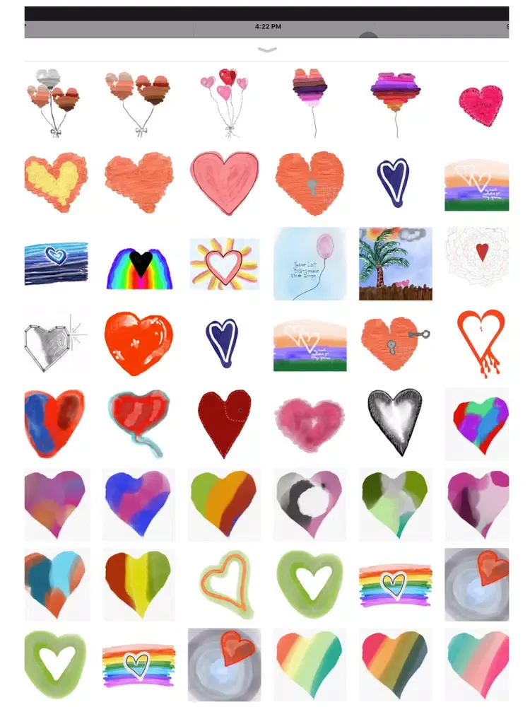 Pencil Drawn Hearts iPad 应用截图