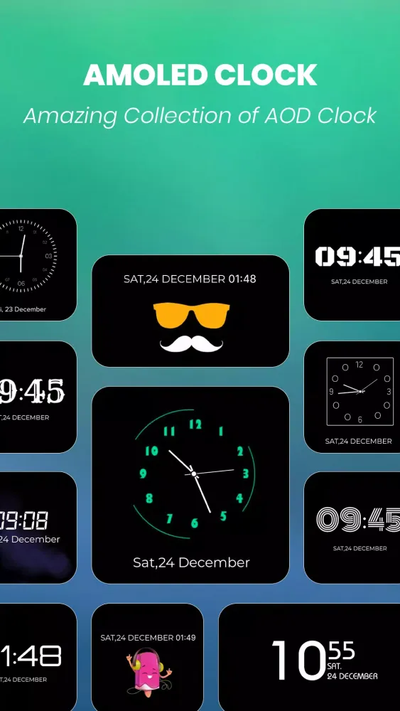 Always ON Analog Digital Clock Screenshots