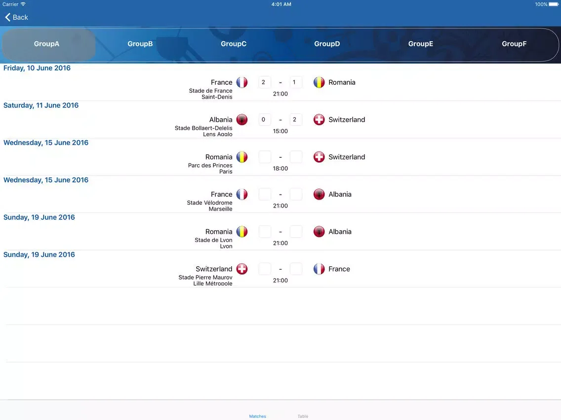 تصاویر Calendar for Euro 2016 iPad 