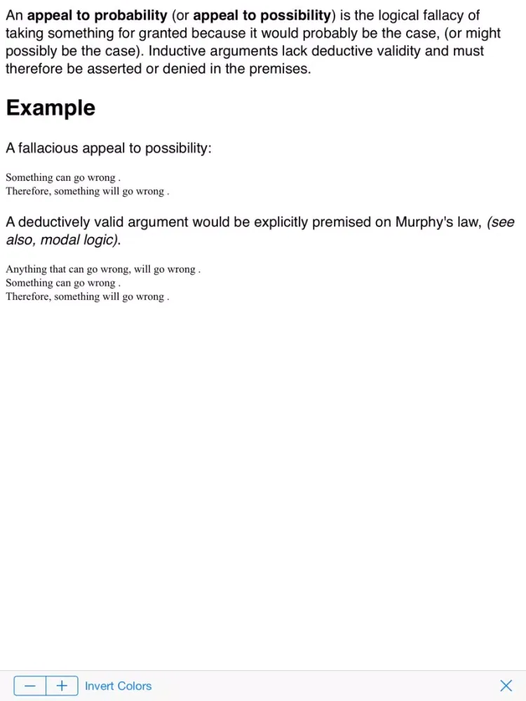 Fallacies of Logic iPad  Screenshots