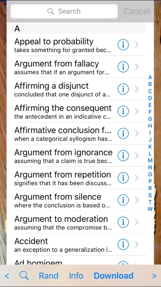 Fallacies of Logic Screenshots