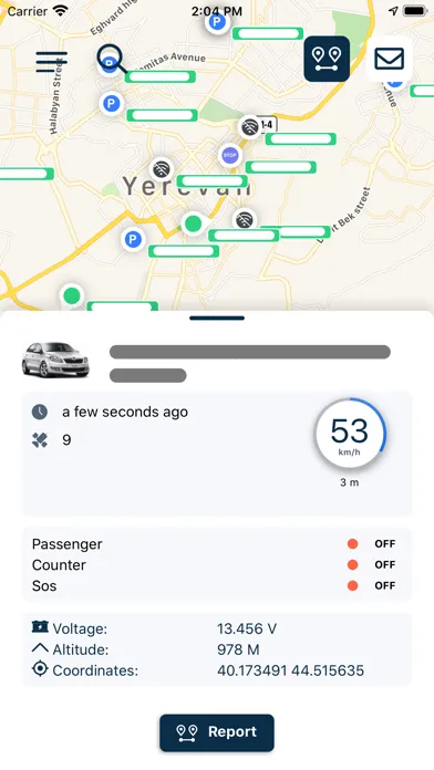 Tangkapan skrin Locator VT