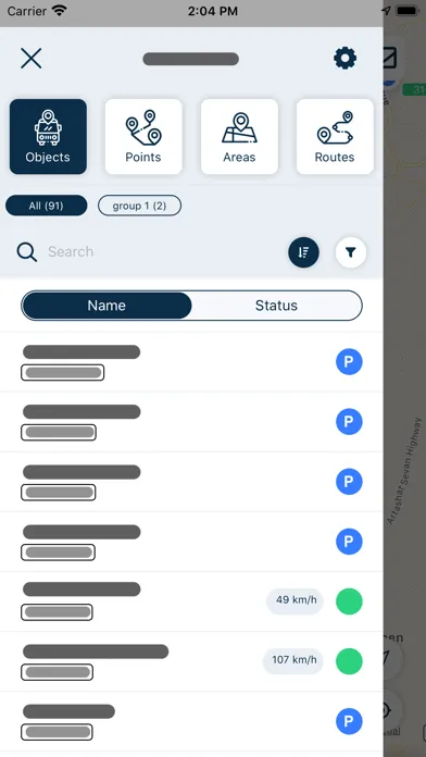 Tangkapan skrin Locator VT