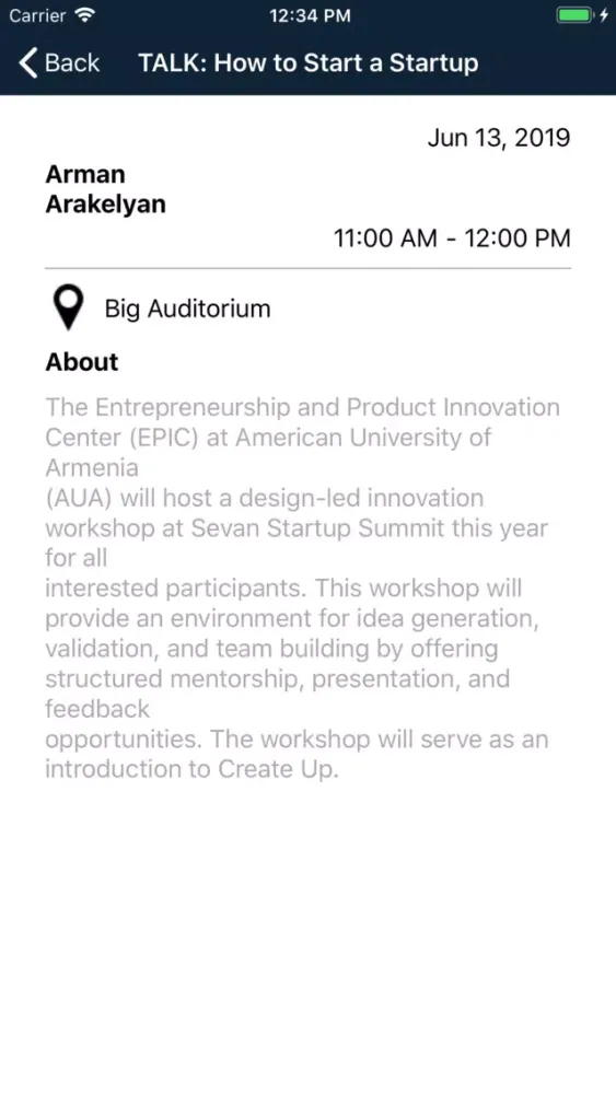 Screenshot di Seaside Startup Summit