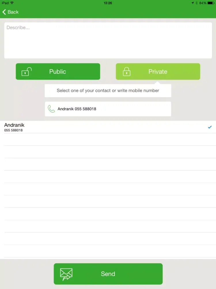 Tangkapan layar UBIDIT iPad 