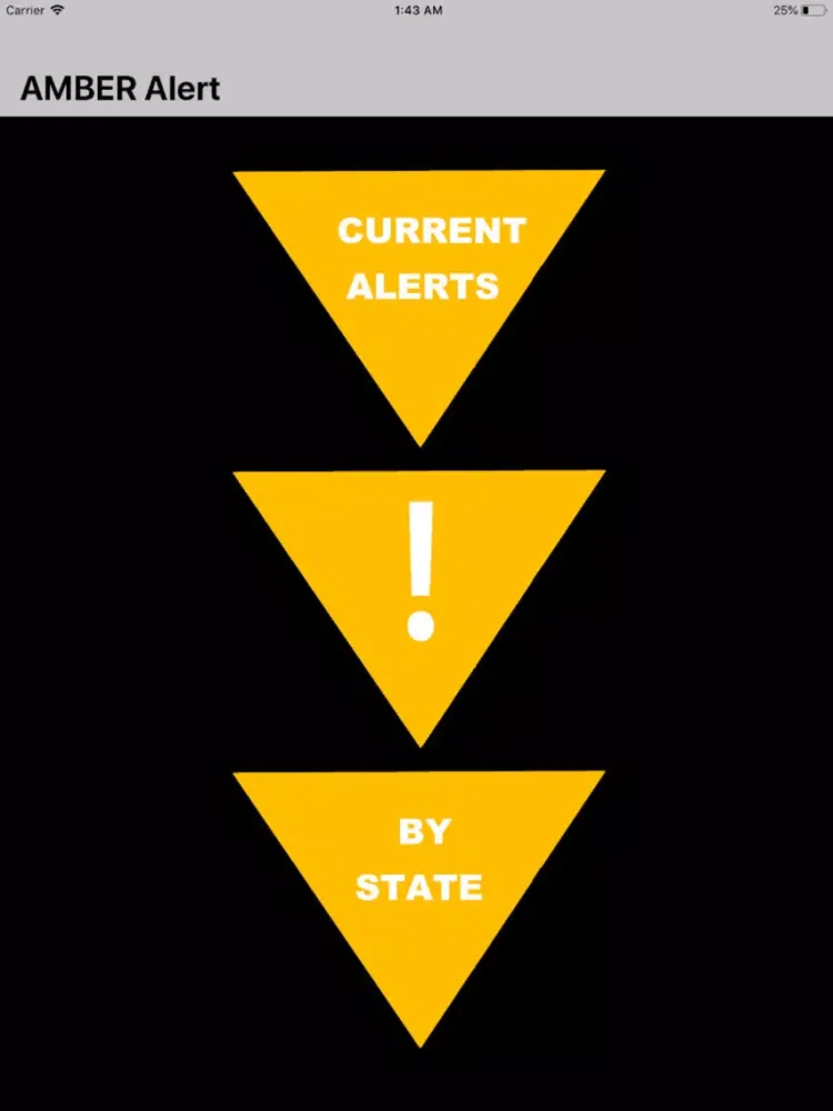 Tangkapan skrin Amber Alert by dnzh iPad 
