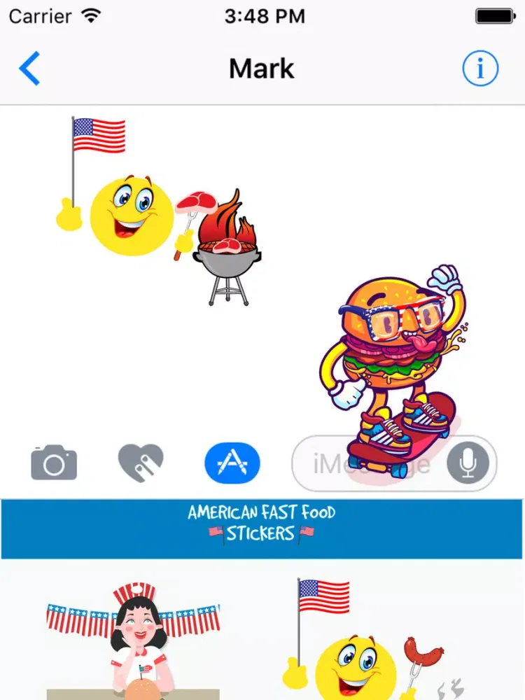 American Fast Food sticker pack iPad 应用截图