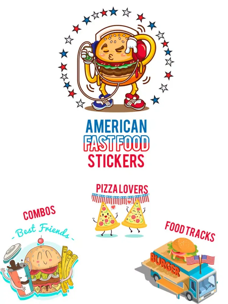 American Fast Food sticker pack iPad 应用截图