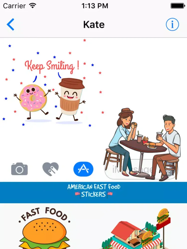 American Fast Food sticker pack iPad 应用截图