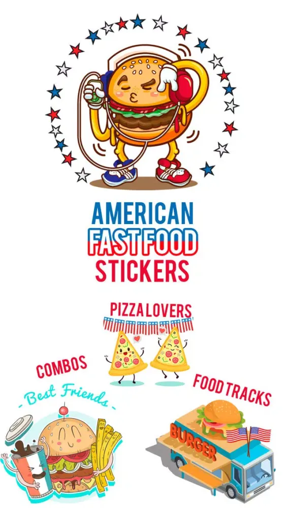 American Fast Food sticker pack应用截图