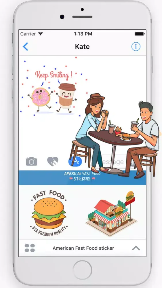 American Fast Food sticker pack应用截图