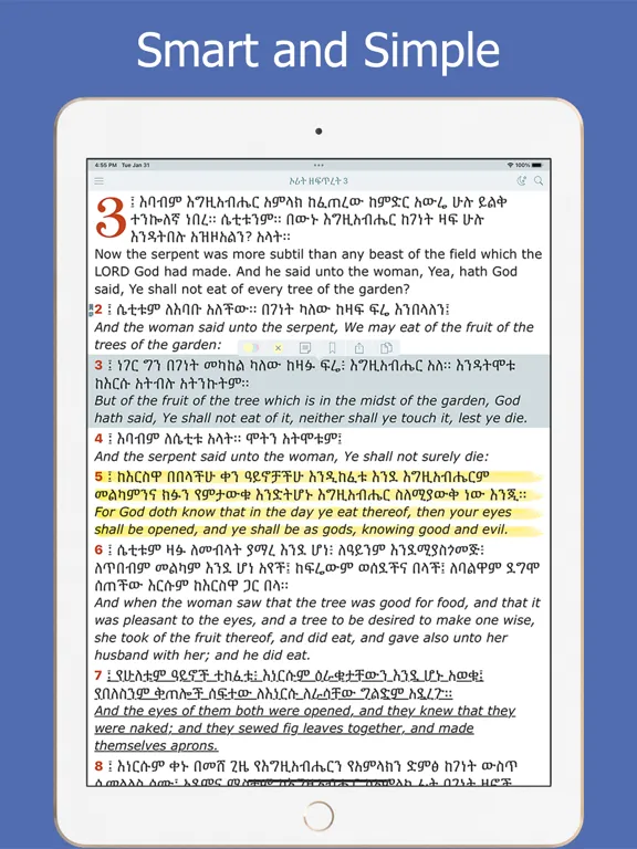 Amharic Holy Bible Ethiopian iPad 应用截图