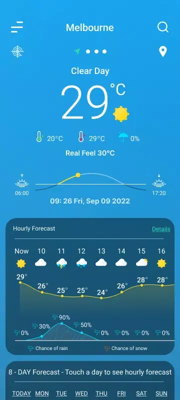Screenshot di 9Weather: Weather forecast