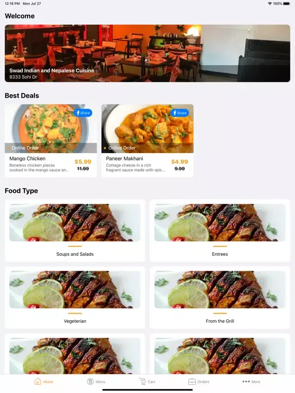 Capturas de tela do Swad Indian Cuisine iPad 