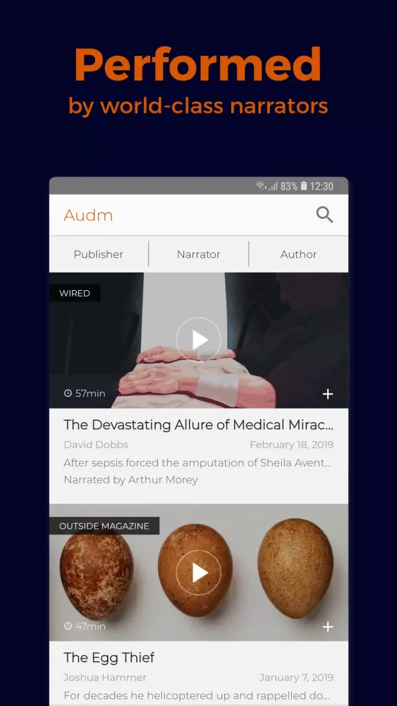 Audm Screenshots