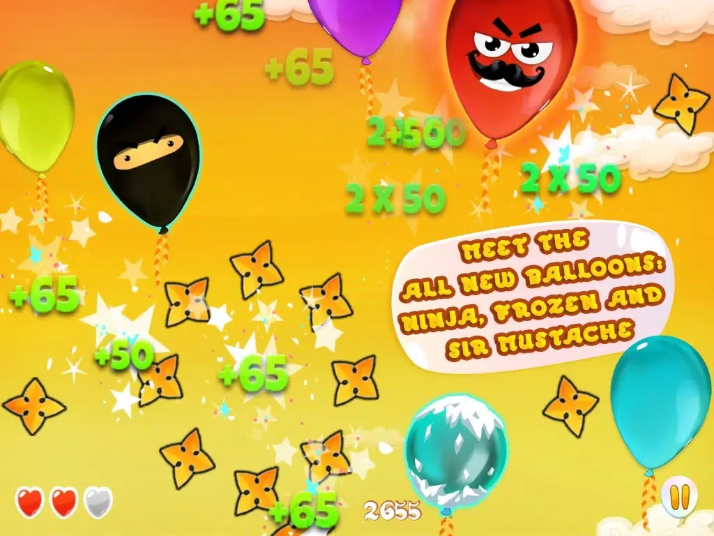 Sneaky Balloons : The big pop confetti party - Tap balloon free game for kids, boys and girls - Unexpected ninja adventure in Sky Tower - Cool winter edition for toddlers iPad  سکرین شاٹس