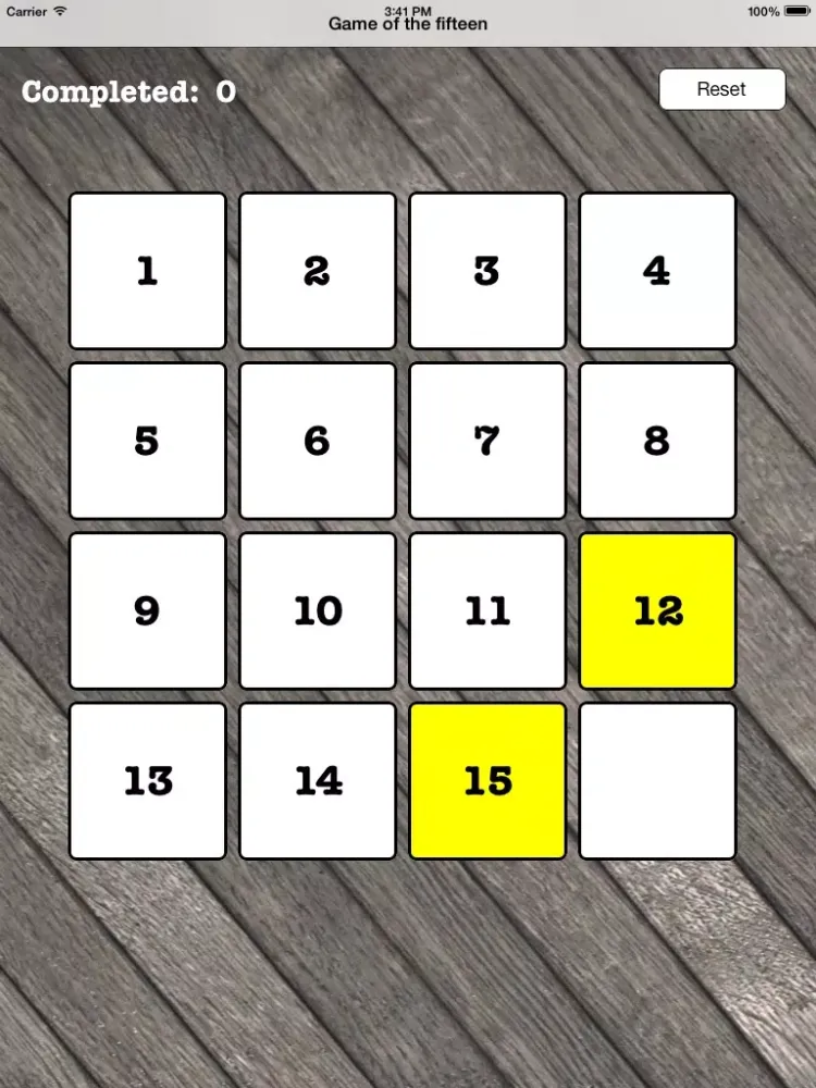 Game of the fifteen iPad  Ekran Görüntüleri