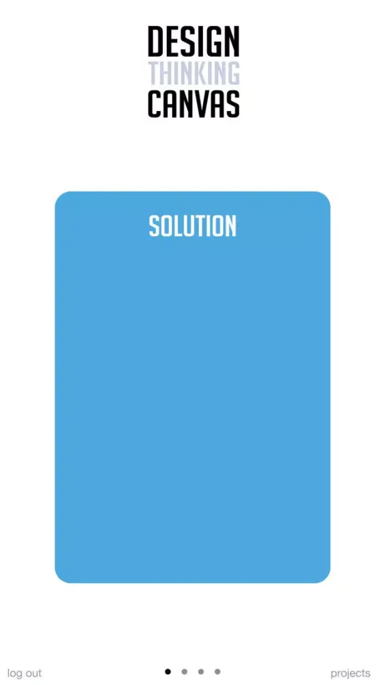 Capturas de tela do Design Thinking Canvas Lite
