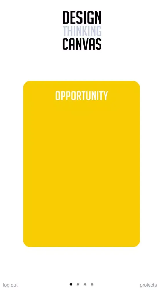 Capturas de tela do Design Thinking Canvas Lite