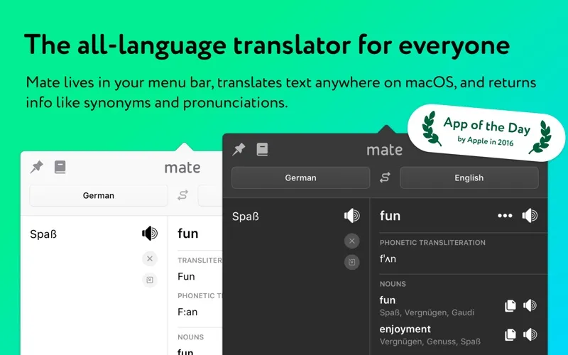 Tangkapan layar Mate: Universal Tab Translator