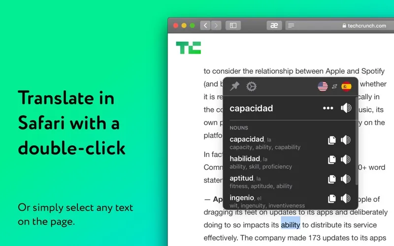 Tangkapan layar Mate: Universal Tab Translator