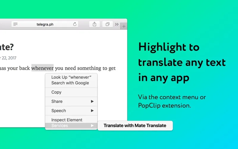 Tangkapan layar Mate: Universal Tab Translator