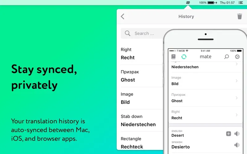 Tangkapan layar Mate: Universal Tab Translator
