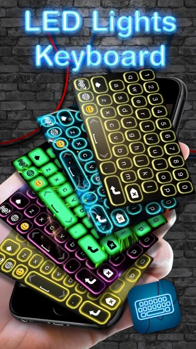 صور LED Lights Keyboard – Glow.ing Neon Keyboards Theme.s and Color.ful Fonts for iPhone