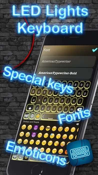 صور LED Lights Keyboard – Glow.ing Neon Keyboards Theme.s and Color.ful Fonts for iPhone