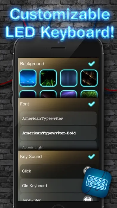 صور LED Lights Keyboard – Glow.ing Neon Keyboards Theme.s and Color.ful Fonts for iPhone