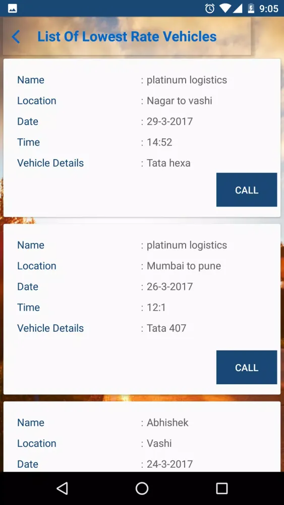Online Transport Screenshots