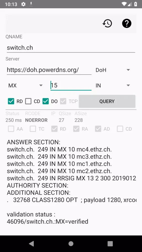 Captures d'écran de DNS Client for Android
